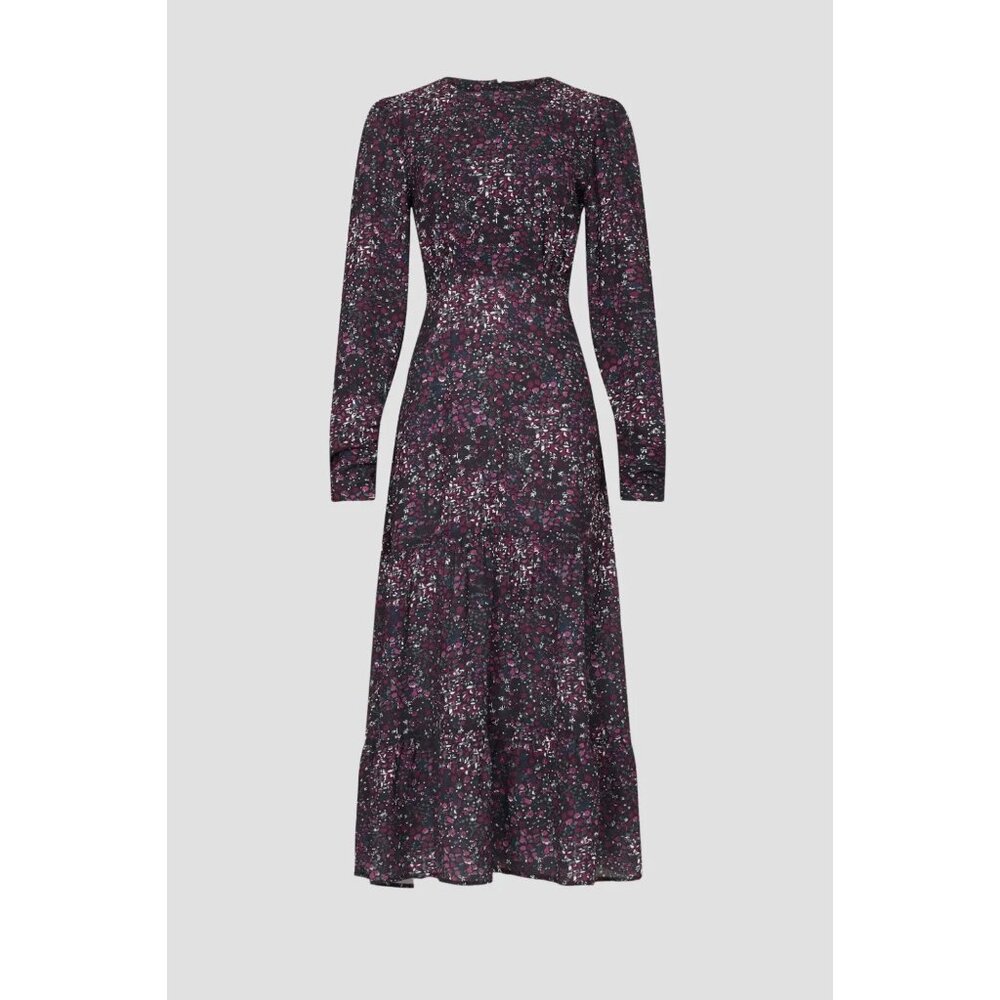 Area Stars RTR Tiered Long-Sleeve Floral Maxi Dress Sz XS Moody Floral Bloomcore